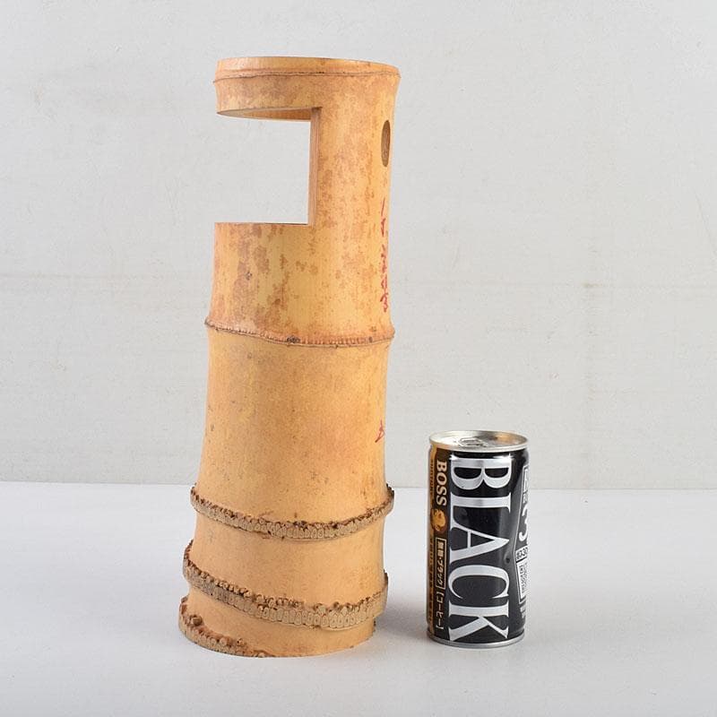 茶道具　影林宗篤作　花入　銘「千年翠」　前大徳　福本積應極め箱　V　R9545