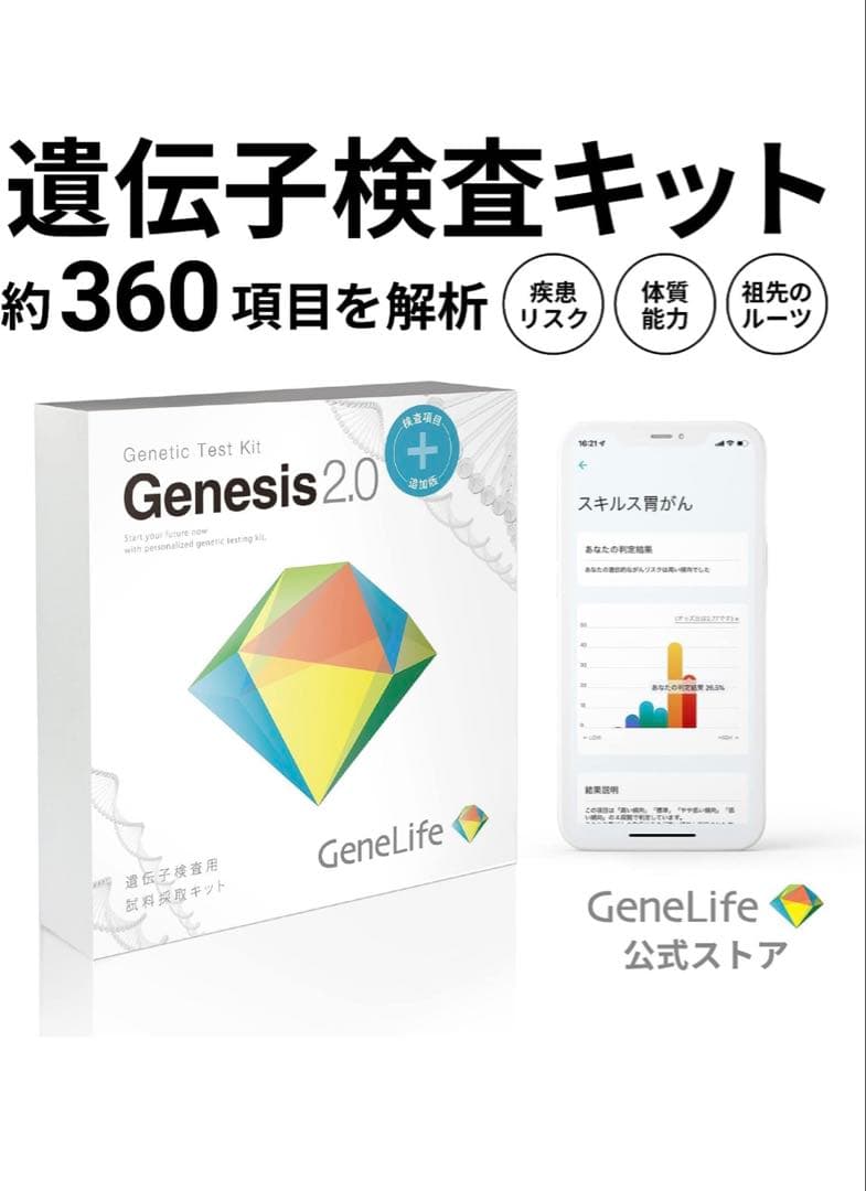 新品】最新版 Genesis2.0 Plus 360項目のプレミアム遺伝子検査